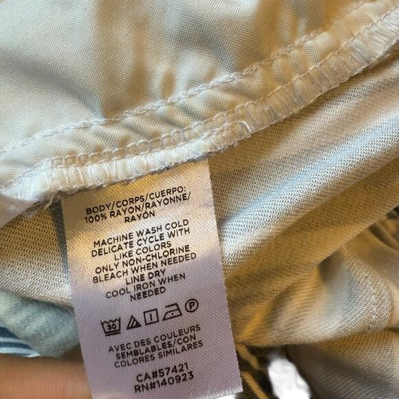 LOFT Capri Belted Pants Blue and White Stripes Women's size Small - Picture 6 of 6